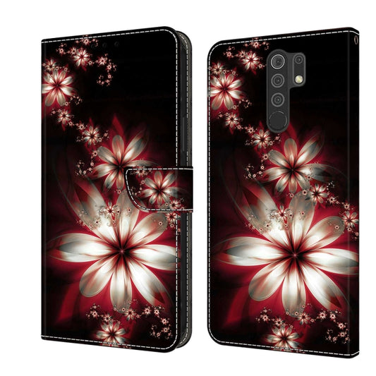 For Xiaomi Redmi 9 Crystal 3D Shockproof Protective Leather Phone Case(Fantastic Flower) - Xiaomi Cases by PMC Jewellery | Online Shopping South Africa | PMC Jewellery