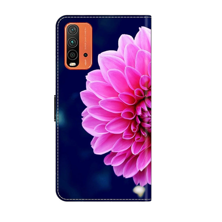 For Xiaomi Redmi 9T Crystal 3D Shockproof Protective Leather Phone Case(Pink Petals) - Xiaomi Cases by PMC Jewellery | Online Shopping South Africa | PMC Jewellery