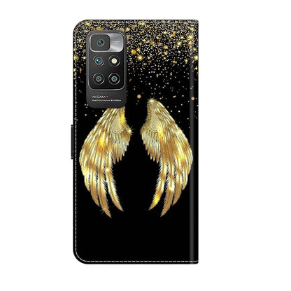 For Xiaomi Redmi 10 Crystal 3D Shockproof Protective Leather Phone Case(Golden Wings) - Xiaomi Cases by PMC Jewellery | Online Shopping South Africa | PMC Jewellery