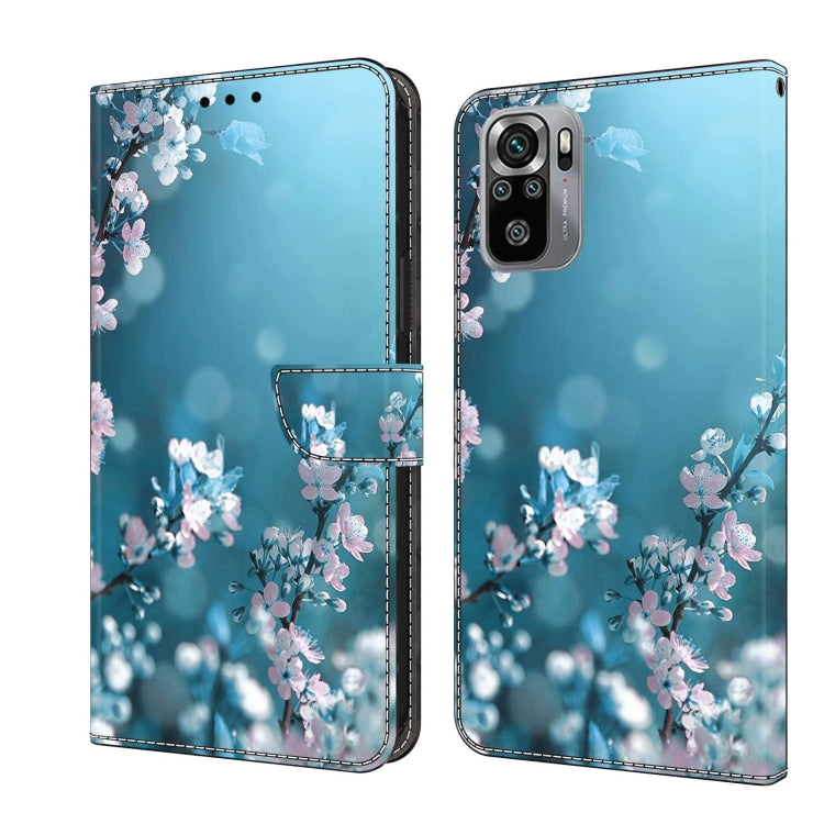 For Xiaomi Redmi Note 10 4G Crystal 3D Shockproof Protective Leather Phone Case(Plum Flower) - free shipping - PMC TechLife - Order now!