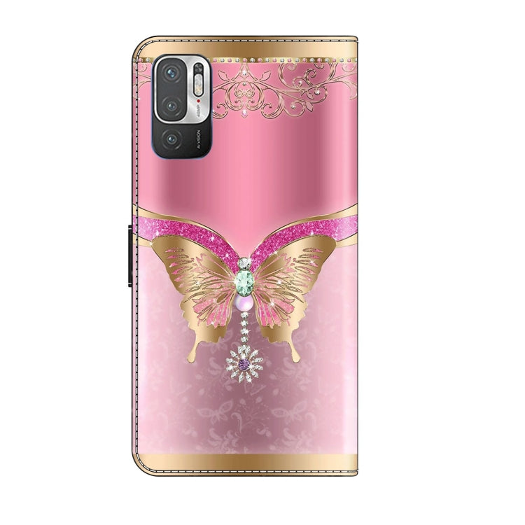 For Xiaomi Redmi Note 10 5G Crystal 3D Shockproof Protective Leather Phone Case(Pink Bottom Butterfly) - free shipping - PMC TechLife - Order now!
