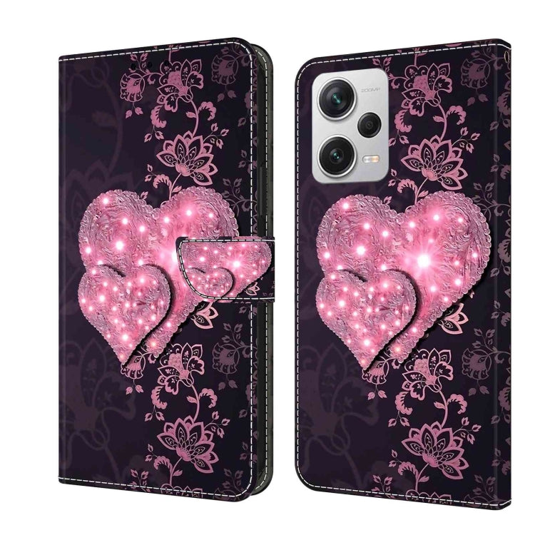 For Xiaomi Redmi Note 12 Pro+ Crystal 3D Shockproof Protective Leather Phone Case(Lace Love) - free shipping - PMC TechLife - Order now!