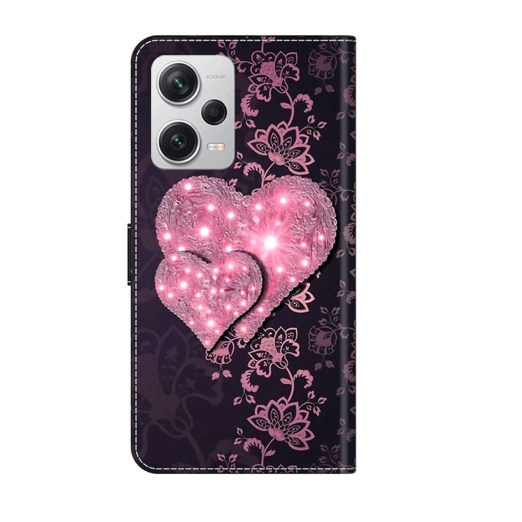 For Xiaomi Redmi Note 12 Pro+ Crystal 3D Shockproof Protective Leather Phone Case(Lace Love) - free shipping - PMC TechLife - Order now!
