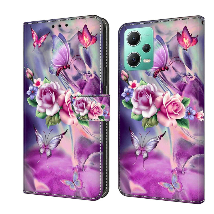 For Xiaomi Redmi Note 12 5G Global / Poco X5 Crystal 3D Shockproof Protective Leather Phone Case(Butterfly) - Xiaomi Cases by PMC Jewellery | Online Shopping South Africa | PMC Jewellery