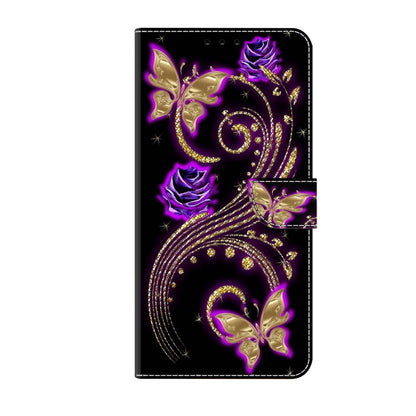 For Xiaomi 13 Crystal 3D Shockproof Protective Leather Phone Case(Purple Flower Butterfly) - 13 Cases by PMC Jewellery | Online Shopping South Africa | PMC Jewellery