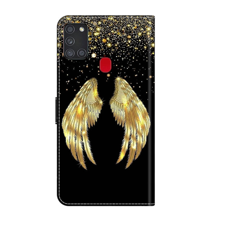 For Samsung Galaxy A21s Crystal 3D Shockproof Protective Leather Phone Case(Golden Wings) - free shipping - PMC TechLife - Order now!