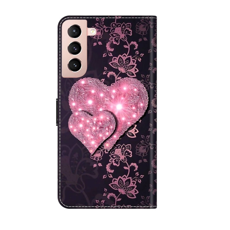 For Samsung Galaxy S21 Crystal 3D Shockproof Protective Leather Phone Case(Lace Love) - free shipping - PMC TechLife - Order now!