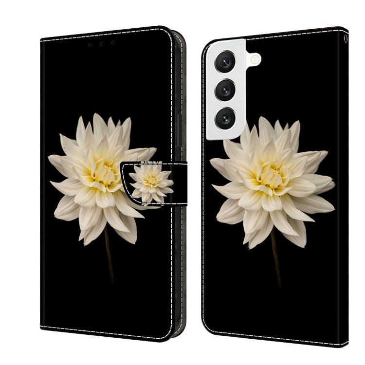 For Samsung Galaxy S22 Crystal 3D Shockproof Protective Leather Phone Case(White Flower) - free shipping - PMC TechLife - Order now!