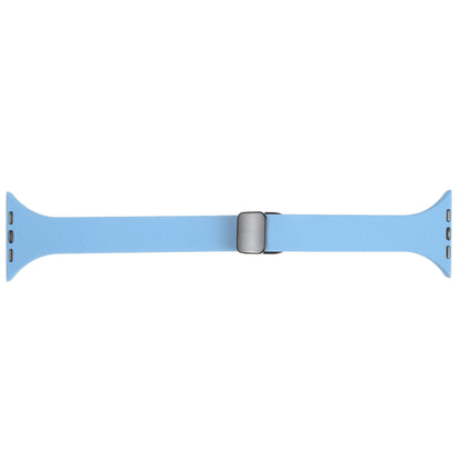 For Apple Watch 8 41mm Magnetic Buckle Slim Silicone Watch Band(Light Blue) - Watch Bands by PMC Jewellery | Online Shopping South Africa | PMC Jewellery