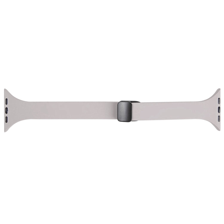 For Apple Watch 8 45mm  Magnetic Buckle Slim Silicone Watch Band(Rock Grey) - Watch Bands by PMC Jewellery | Online Shopping South Africa | PMC Jewellery