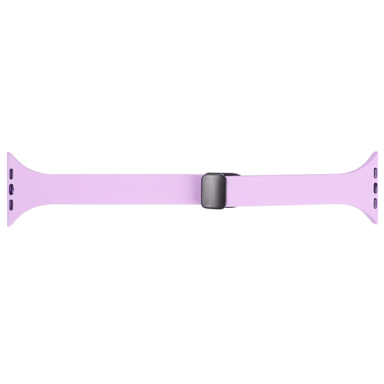 For Apple Watch 8 45mm  Magnetic Buckle Slim Silicone Watch Band(Lavender) - Watch Bands by PMC Jewellery | Online Shopping South Africa | PMC Jewellery