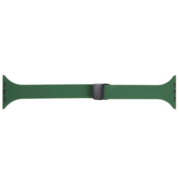 For Apple Watch 8 45mm  Magnetic Buckle Slim Silicone Watch Band(Alfalfa Grass) - Watch Bands by PMC Jewellery | Online Shopping South Africa | PMC Jewellery