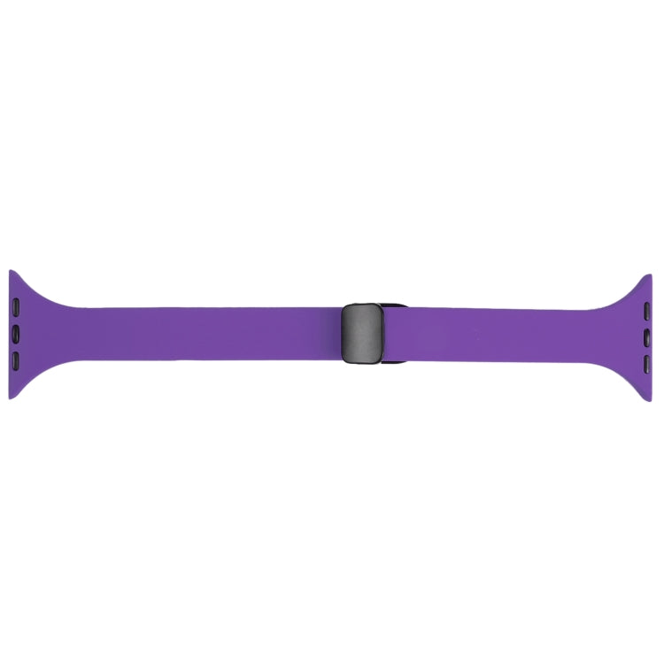 For Apple Watch 7 45mm Magnetic Buckle Slim Silicone Watch Band(Dark Purple) - Watch Bands by PMC Jewellery | Online Shopping South Africa | PMC Jewellery