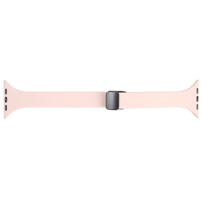 For Apple Watch 7 45mm Magnetic Buckle Slim Silicone Watch Band(Pink) - Watch Bands by PMC Jewellery | Online Shopping South Africa | PMC Jewellery