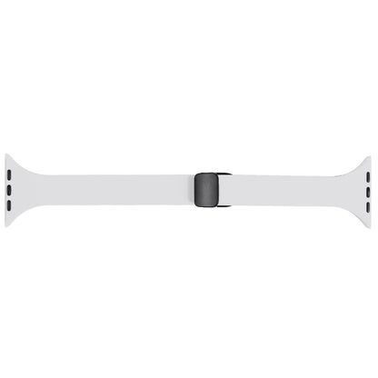 For Apple Watch SE 40mm Magnetic Buckle Slim Silicone Watch Band(White) - Watch Bands by PMC Jewellery | Online Shopping South Africa | PMC Jewellery