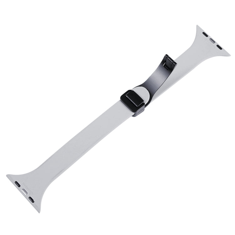 For Apple Watch 6 40mm Magnetic Buckle Slim Silicone Watch Band(Light Grey) - Watch Bands by PMC TechLife | Online Shopping South Africa | PMC TechLife