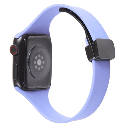 For Apple Watch 5 44mm Magnetic Buckle Slim Silicone Watch Band(Light Purple) - Watch Bands by PMC Jewellery | Online Shopping South Africa | PMC Jewellery