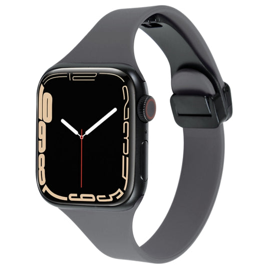 For Apple Watch 5 40mm Magnetic Buckle Slim Silicone Watch Band(Starry Grey) - Watch Bands by PMC Jewellery | Online Shopping South Africa | PMC Jewellery