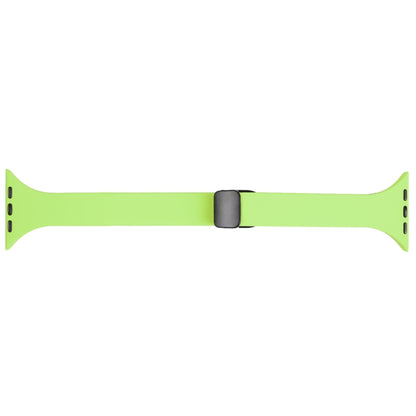 For Apple Watch 5 40mm Magnetic Buckle Slim Silicone Watch Band(Green) - Watch Bands by PMC Jewellery | Online Shopping South Africa | PMC Jewellery