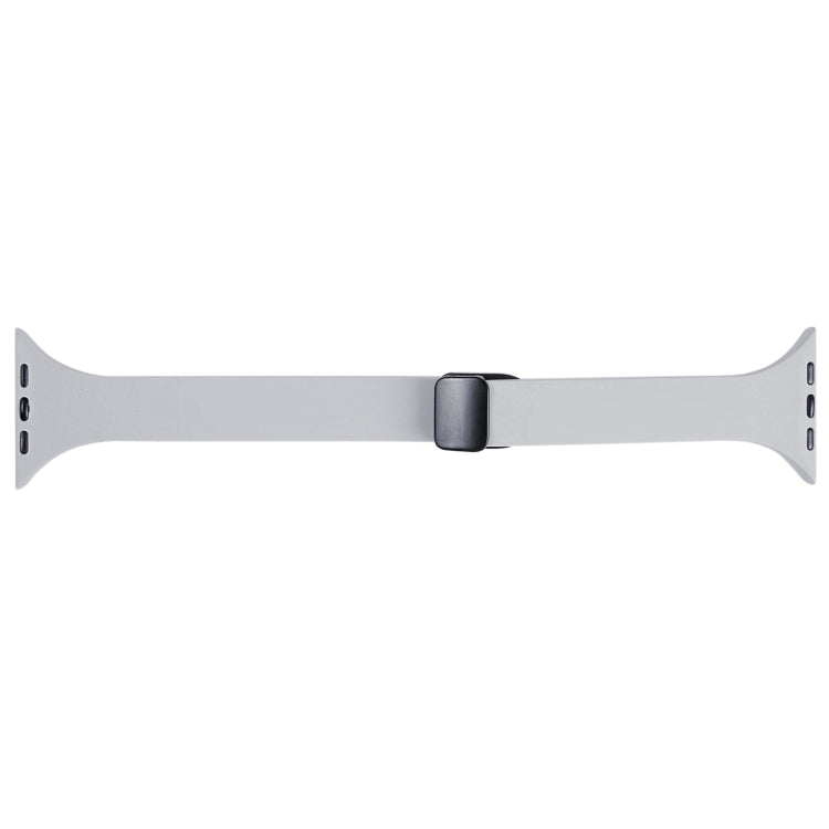 For Apple Watch 4 44mm Magnetic Buckle Slim Silicone Watch Band(Light Grey) - Watch Bands by PMC TechLife | Online Shopping South Africa | PMC TechLife
