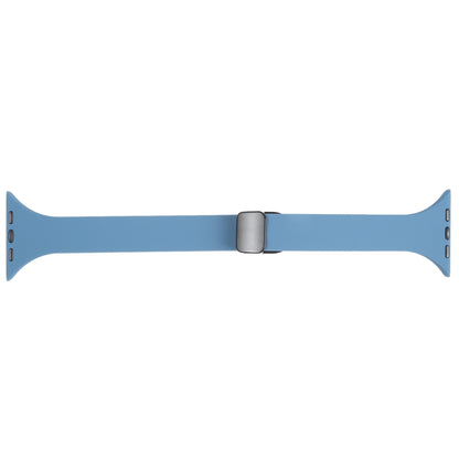 For Apple Watch 2 42mm Magnetic Buckle Slim Silicone Watch Band(Blue) - Watch Bands by PMC Jewellery | Online Shopping South Africa | PMC Jewellery