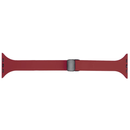 For Apple Watch 2 38mm Magnetic Buckle Slim Silicone Watch Band(Wine Red) - Watch Bands by PMC Jewellery | Online Shopping South Africa | PMC Jewellery