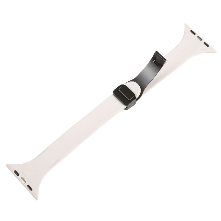 For Apple Watch 38mm Magnetic Buckle Slim Silicone Watch Band(Starlight) - Watch Bands by PMC TechLife | Online Shopping South Africa | PMC TechLife