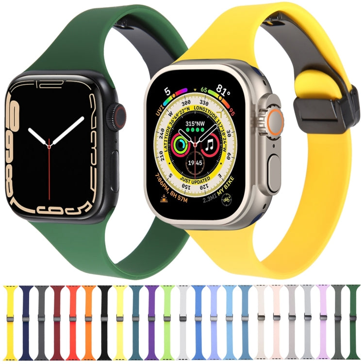 For Apple Watch 6 44mm Magnetic Buckle Slim Silicone Watch Band(Midnight Blue) - Watch Bands by PMC Jewellery | Online Shopping South Africa | PMC Jewellery