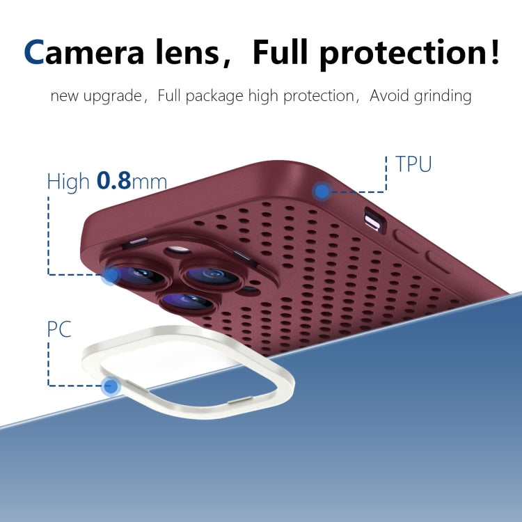 For iPhone 14 Hollow Heat Dissipation TPU Phone Case(Rose Red) - free shipping - PMC TechLife - Order now!