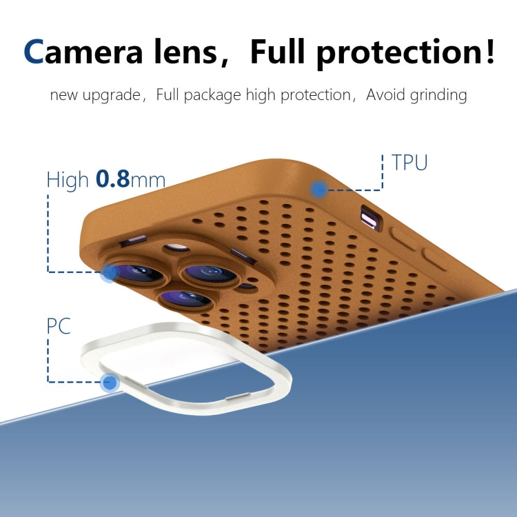 For iPhone 13 Hollow Heat Dissipation TPU Phone Case(Brown) - free shipping - PMC TechLife - Order now!