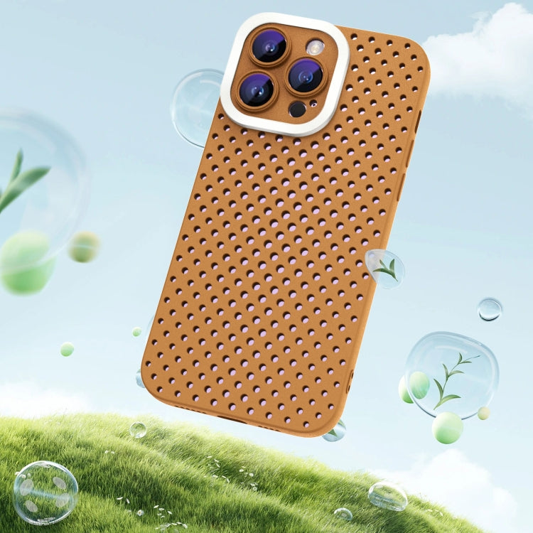 For iPhone 12 Pro Max Hollow Heat Dissipation TPU Phone Case(Brown) - free shipping - PMC TechLife - Order now!