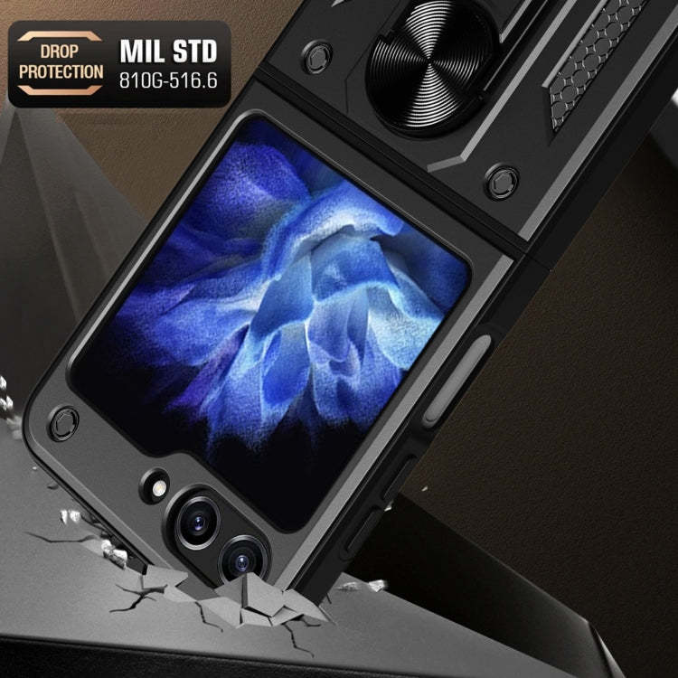 For Samsung Galaxy Z Flip5 Armor Magnetic Bracket TPU+PC Phone Case(Blue) - free shipping - PMC TechLife - Order now!