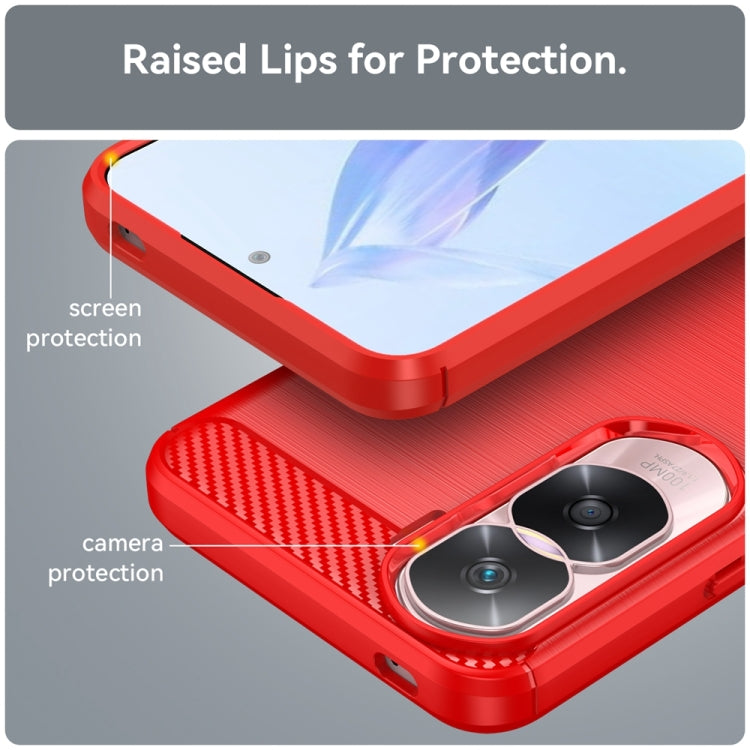 For Honor 90 Lite Brushed Texture Carbon Fiber TPU Phone Case(Red) - free shipping - PMC TechLife - Order now!