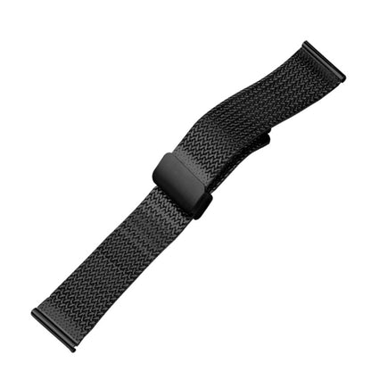 For Apple Watch 3 42mm Magnetic Buckle Herringbone Mesh Metal Watch Band(Black) - Watch Bands by PMC Jewellery | Online Shopping South Africa | PMC Jewellery