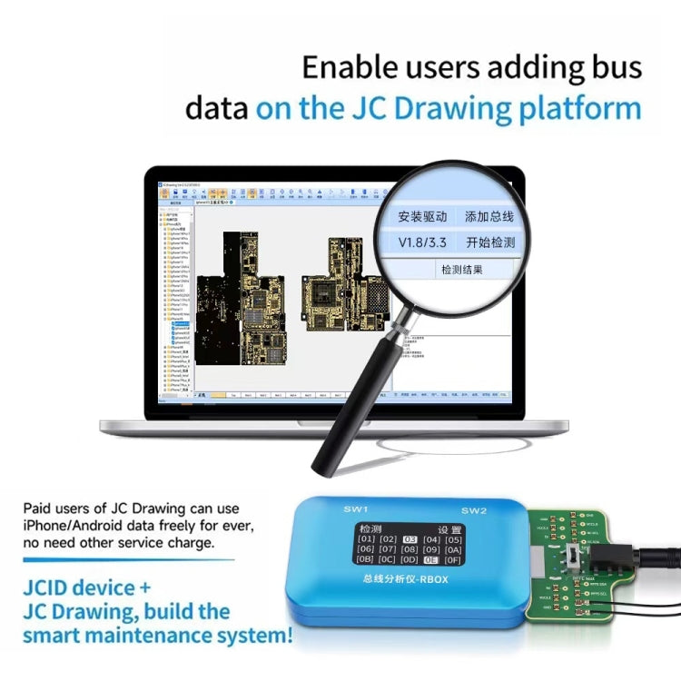 JCID Rbox Bus Analyzer for iPhone and Android Signal Faults Detection - free shipping - PMC TechLife - Order now!