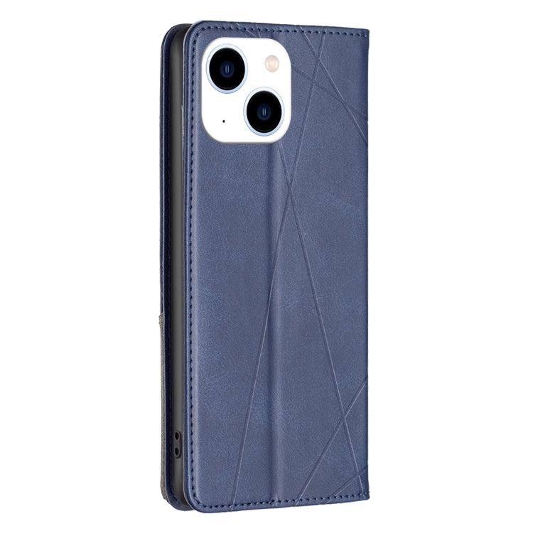 For iPhone 15 Rhombus Texture Magnetic Leather Phone Case(Blue) - iPhone 15 Cases by PMC Jewellery | Online Shopping South Africa | PMC Jewellery