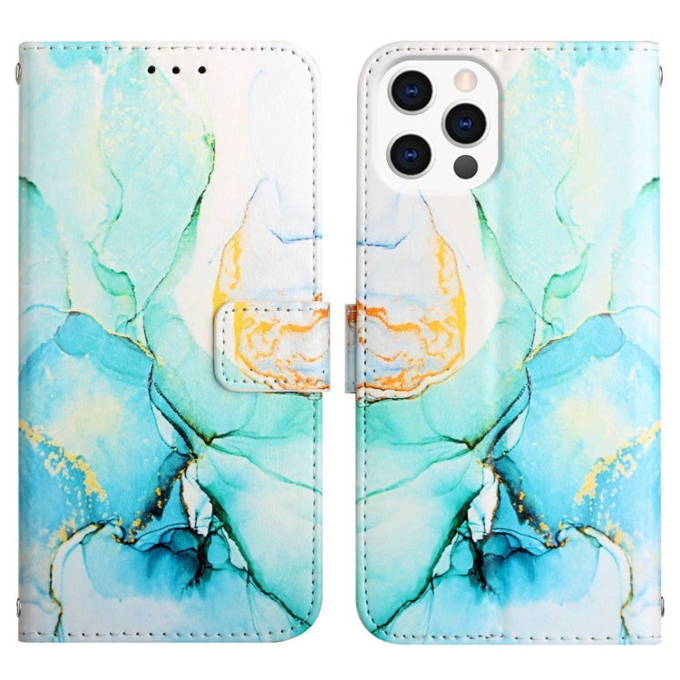 For iPhone 15 Pro Max PT003 Marble Pattern Flip Leather Phone Case(Green LS003) - iPhone 15 Pro Max Cases by PMC Jewellery | Online Shopping South Africa | PMC Jewellery