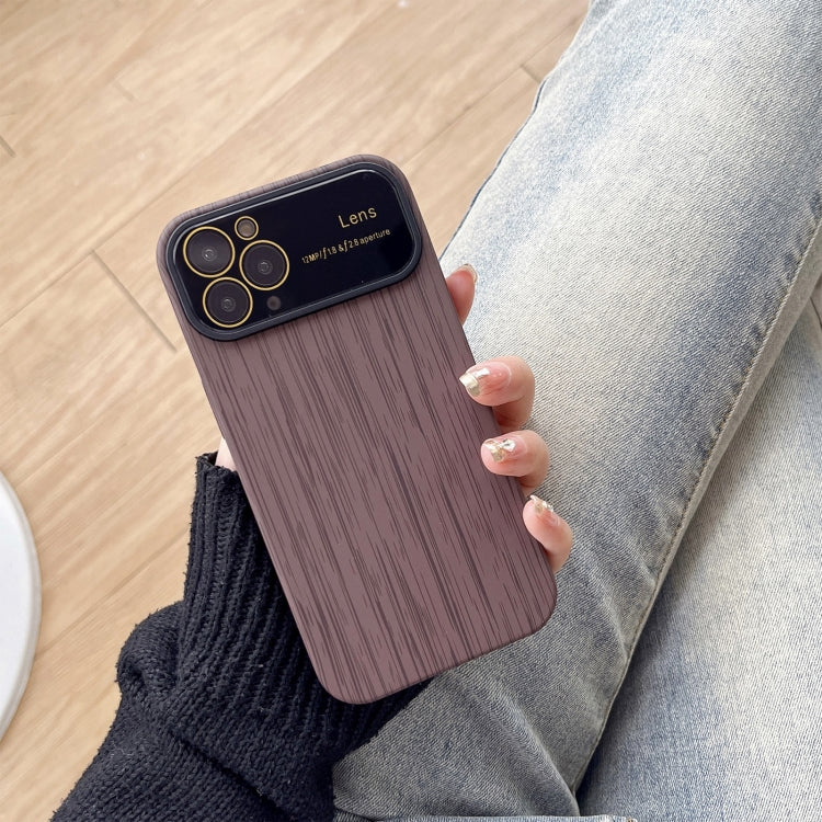 For iPhone 11 Pro Max Wood Grain TPU Phone Case with Lens Film(Grey) - iPhone 11 Pro Max Cases by PMC Jewellery | Online Shopping South Africa | PMC Jewellery