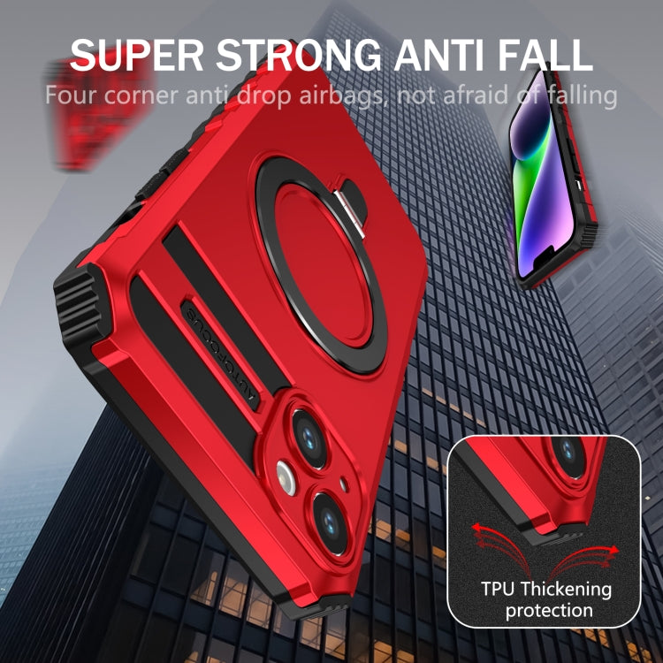 For iPhone 14 Plus MagSafe Magnetic Holder Phone Case(Red) - free shipping - PMC TechLife - Order now!