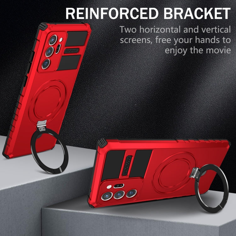 For Samsung Galaxy Note20 Ultra MagSafe Magnetic Holder Phone Case(Red) - Galaxy Note20 Ultra Cases by PMC TechLife | Online Shopping South Africa | PMC TechLife