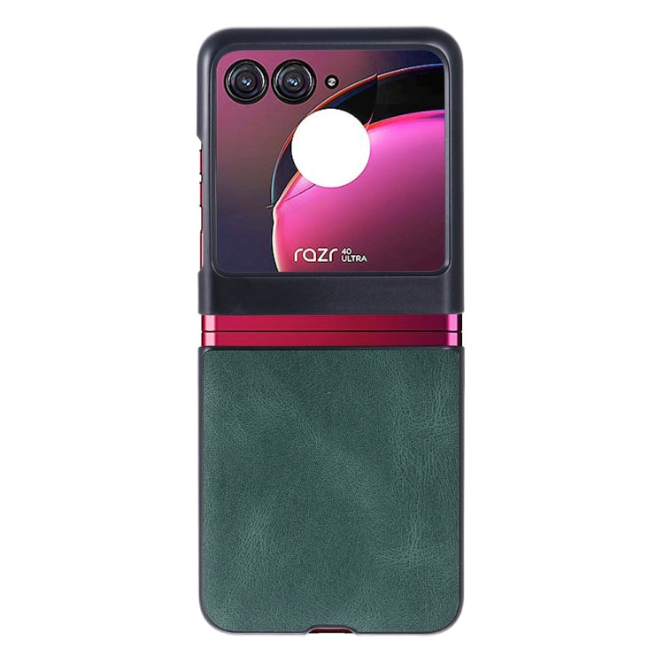 For Motorola Razr 40 Ultra Classic Leather PC Phone Case(Pine Green) - Motorola Cases by PMC Jewellery | Online Shopping South Africa | PMC Jewellery