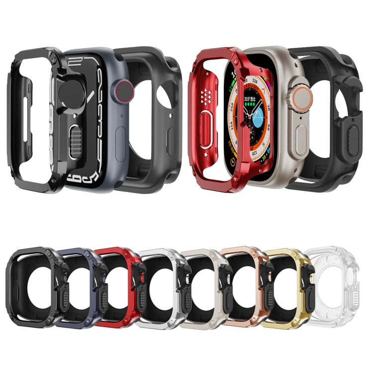 For Apple Watch Ultra 49mm 2-in-1 PC Hybrid TPU Armor Watch Case(Red) - Watch Cases by PMC Jewellery | Online Shopping South Africa | PMC Jewellery