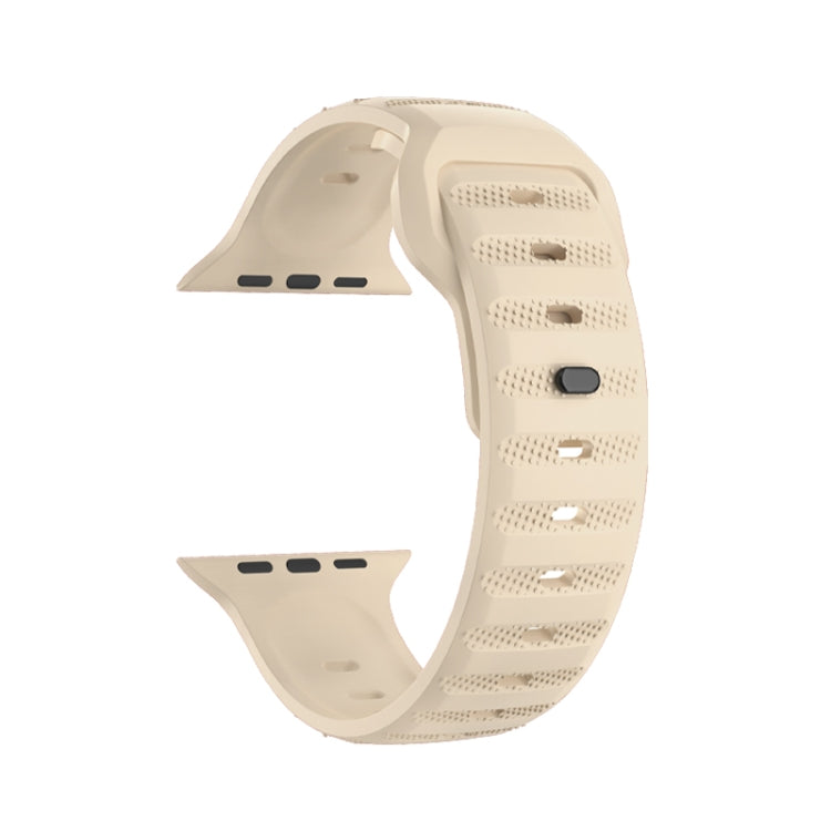 For Apple Watch 8 41mm Dot Texture Fluororubber Watch Band(Starlight) - Watch Bands by PMC TechLife | Online Shopping South Africa | PMC TechLife