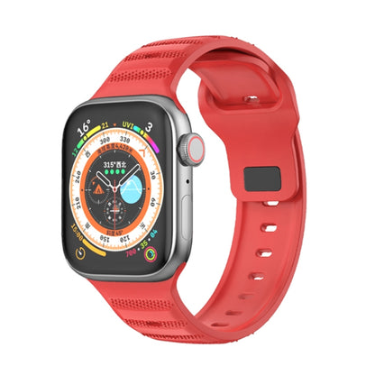 For Apple Watch SE 2022 44mm Dot Texture Fluororubber Watch Band(Red) - Watch Bands by PMC Jewellery | Online Shopping South Africa | PMC Jewellery