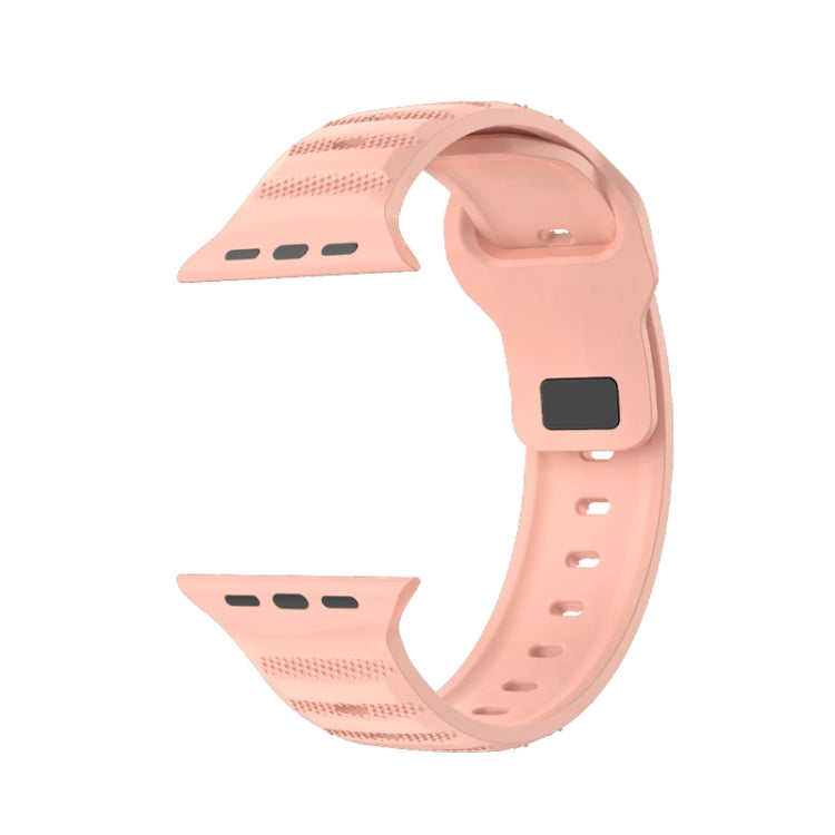 For Apple Watch SE 2022 44mm Dot Texture Fluororubber Watch Band(Nebula Pink) - Watch Bands by PMC TechLife | Online Shopping South Africa | PMC TechLife