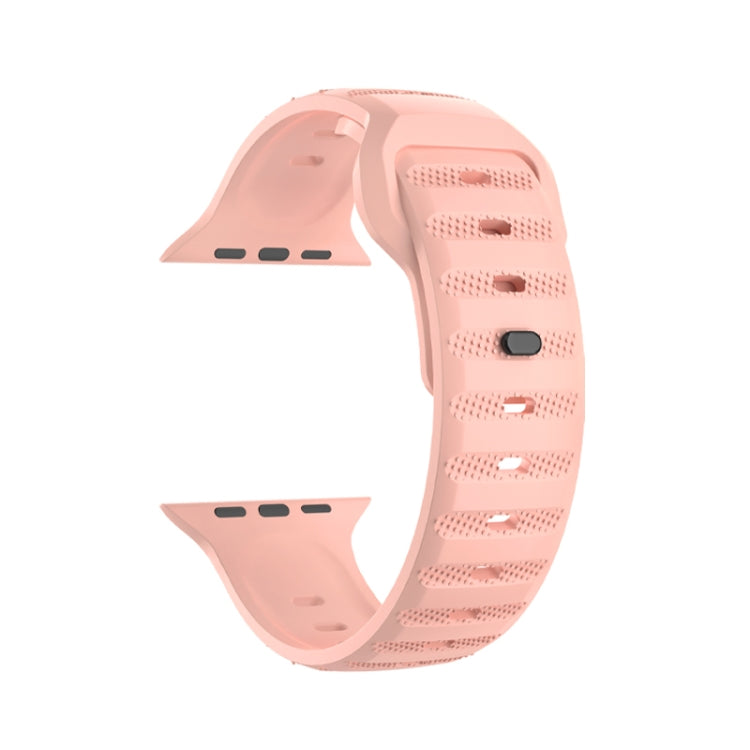 For Apple Watch SE 2022 44mm Dot Texture Fluororubber Watch Band(Nebula Pink) - Watch Bands by PMC TechLife | Online Shopping South Africa | PMC TechLife