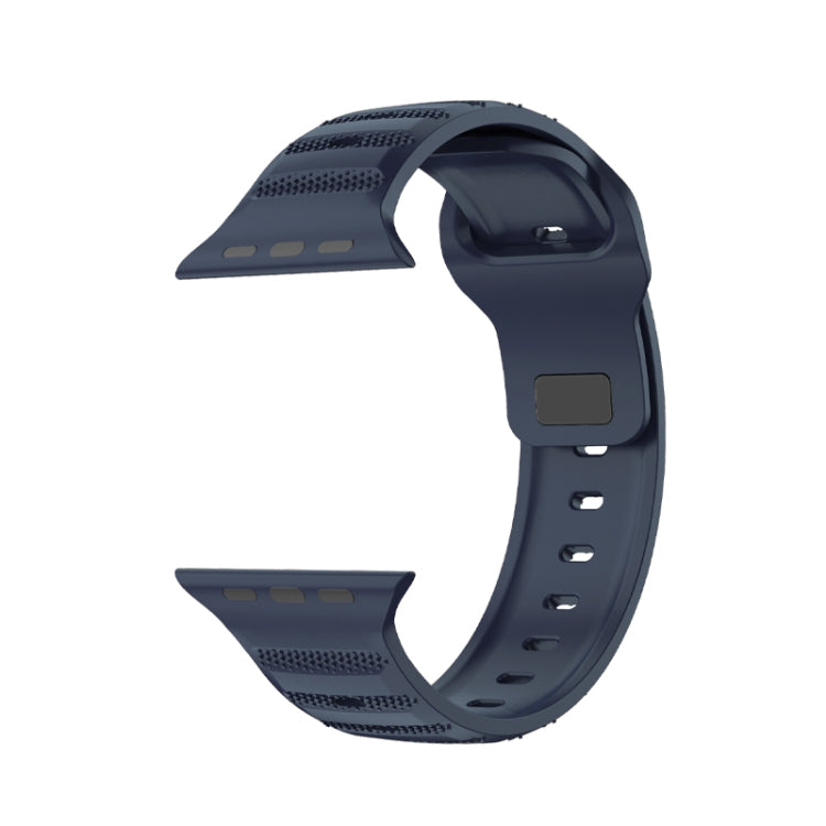 For Apple Watch 7 41mm Dot Texture Fluororubber Watch Band(Midnight Blue) - Watch Bands by PMC TechLife | Online Shopping South Africa | PMC TechLife