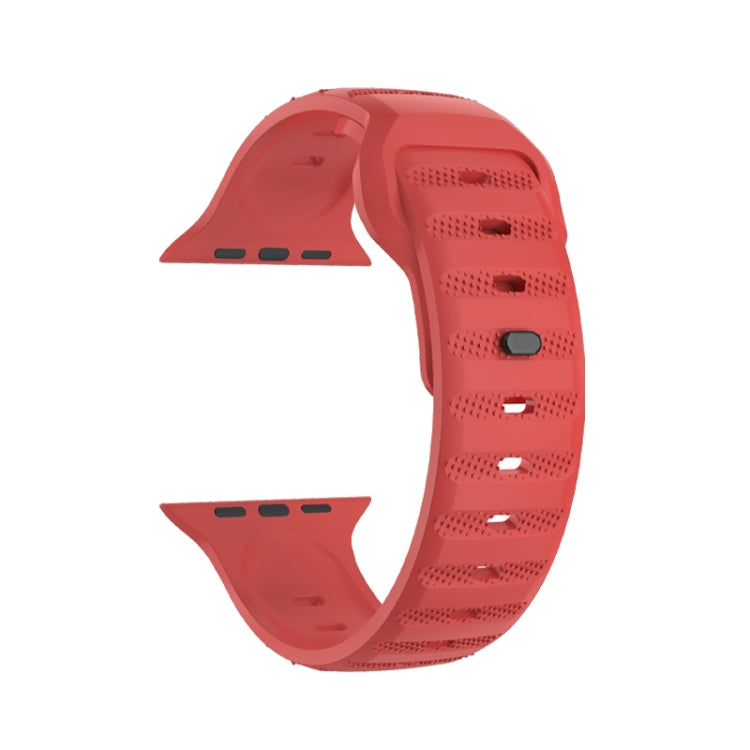 For Apple Watch SE 44mm Dot Texture Fluororubber Watch Band(Red) - Watch Bands by PMC TechLife | Online Shopping South Africa | PMC TechLife