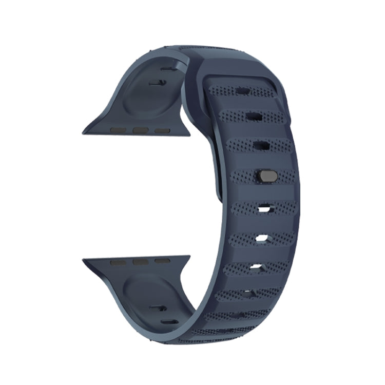 For Apple Watch SE 44mm Dot Texture Fluororubber Watch Band(Midnight Blue) - Watch Bands by PMC TechLife | Online Shopping South Africa | PMC TechLife
