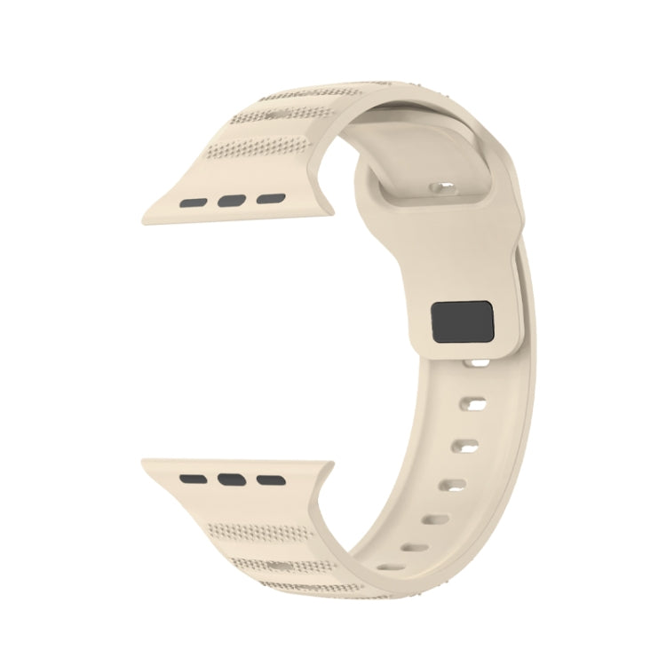For Apple Watch 5 44mm Dot Texture Fluororubber Watch Band(Starlight) - Watch Bands by PMC TechLife | Online Shopping South Africa | PMC TechLife